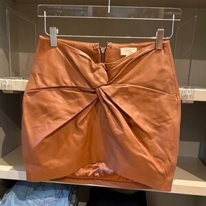 Camila Coelho Brown Mini Skirt with Twist Detail